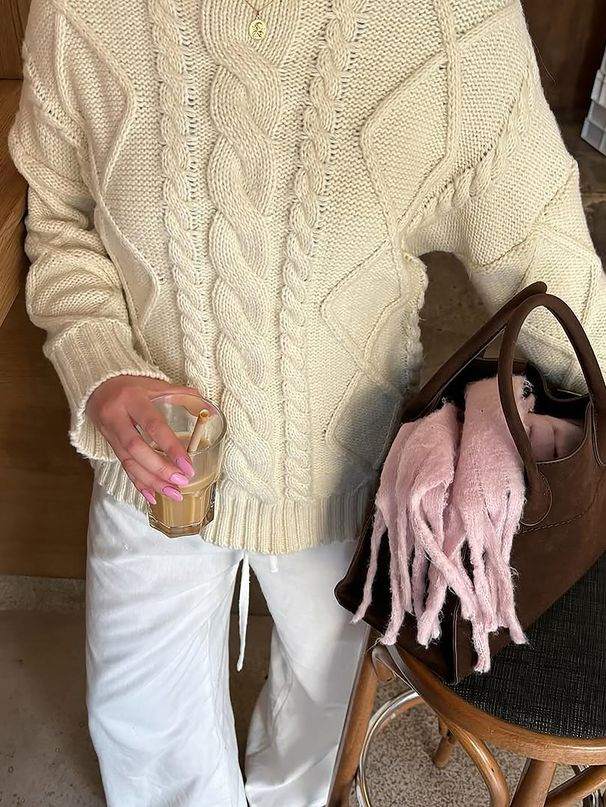 Women's Clothing 2025 Autumn And Winter Casual Simple Woolen Long-sleeved Sweater_ecoleips.com