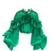 Trendy Mesh Ruffle Blouse – Asymmetrical Pleated Pullover For Women (White/Black/Rose Red/Pink/Apricot/Green/Red, One Size)_ecoleips.com