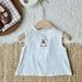 Little Alice Summer Sleeveless 100% Linen For Children, Thin Embroidered Boys And Girls Solid Color Top Vest_ecoleips.com
