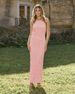 European American Style Women's Backless Pleated Dress Breathable Tie up Ruffled Long Skirt New Arrival_ecoleips.com
