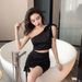 Internet Celebrity Summer Outfit Set New Versatile Tie Bow Off-Shoulder Top High-Waisted Slimming Skirt Women's Trend_ecoleips.com