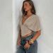 Summer Fashion Women's T-Shirt Style Slim Fit Deep V Neck Short Sleeve Waist Cinching Solid Color Top_ecoleips.com