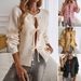 Women's Casual Open Front Cardigan With Belt - Soft Acrylic Blend Knit Sweater For Autumn Winter Women's Clothing_ecoleips.com