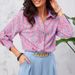 Women's Loose Fit Shirt Spring Autumn Elegant Printed Cardigan Long Sleeve Blouse_ecoleips.com