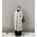 girl 2024 New Korean Style Round Neck Over-the-Knee Mid-Length Jacket For Women Winter Minimalist Loose Warm Coat Cotton_ecoleips.com