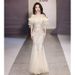 Mermaid Dress 2026, Off-shoulder, High-end, Light Luxury, Niche, Haute Couture, Premium, Sequined, For Annual Meeting_ecoleips.com