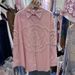 Women's European Style Heavy Duty Beaded Rose Blouse Stylish Lapel Loose Long Sleeves Elegant Versatile Spring Autumn Top_ecoleips.com