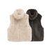 Women's Clothing Faux Fur Zip-Up Vest For Women – Stand Collar Winter Outerwear In Beige & Brown (XS-L)_ecoleips.com