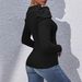 High-end Niche Black Knit Top For Women With Irregular Side Zipper Decoration, Puff Sleeves, Versatile And Slimming_ecoleips.com