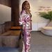 Women's Printed Wide Leg Pants Set Lace-Up Loose Casual Comfortable Spring Fashion_ecoleips.com