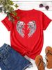 European And American Cross-border Foreign Trade Women's Floral Butterfly Round-neck Printed Short-sleeve T-shirt Top_ecoleips.com