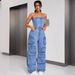Women's Clothing Fashion Hot Girl Tube Top Multi Pocket Overalls_ecoleips.com