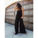 Women's Clothing Sexy V-neck halter loose jumpsuit home casual holiday style jumpsuit woman_ecoleips.com