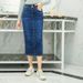 Exclusive Cross-border Sales, European American Style 2024 Summer-autumn Slim-fit High-waisted Stretch Denim Skirt For_ecoleips.com