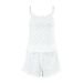 European And American Summer New Knitted Heart Print Comfortable Camisole Pajamas Two-Piece Set Cross-Border_ecoleips.com