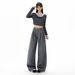 Autumn New Wide-Leg Loose Pleated Casual Versatile Solid Color Straight-Leg Floor-Length Pants For Women Thick_ecoleips.com
