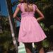 Simple Solid Color Button High Waist A-line Dress Casual Pocket Backless Dress 2026 Women Square Neck Short Sleeved Beach Dress_ecoleips.com