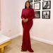 Spring Women's Solid Color Pleated Slim Long Dress Casual Elegant Fashion High End Socialite American Style_ecoleips.com