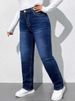 K Fashionable Casual Elastic Denim Straight Leg Pants_ecoleips.com
