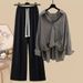 Women's Clothing New Fashion Retro Suspender Shirt Versatile Wide Leg Pants Three Piece Suit_ecoleips.com