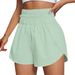2025s Spring Summer New Women's With Bowknot High Waist Elastic Loose Sports Casual Shorts_ecoleips.com