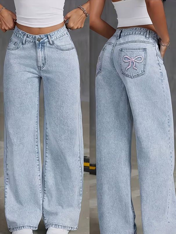 Cross-border Exclusive Supply , Wish, And Independent Stores: New Loose Straight-leg Jeans For Teenage Girls_ecoleips.com
