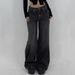 Cross-border Vintage Washed Drapey Jeans For Women, High-waisted, Straight, Loose, Slimming, Wide-leg, Floor-length,_ecoleips.com