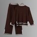 New European American Cross-border Home Wear Set, 2-piece Long-sleeve Knitted Sweater Top And Wide-leg Pants Casual Set_ecoleips.com