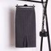 Women's High-Waisted Knit Pencil Skirt - Stretchy Bodycon Midi Skirt With Side Slit (Black/Grey/Khaki, One Size Fits S-L)_ecoleips.com