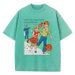Let' Run Away From Our Problems Print Women Distress Tshirts Summer Fashion Washed T-Shirt Breathable Tee Shirts Soft Clothes_ecoleips.com