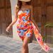 Bohemian Strapless Printed Dress European American Style Summer Ball Dress Casual above Knee Length for Women Ages 18-45_ecoleips.com