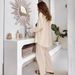 Women's Clothing Autumn Loose Elastic Wrinkled Long Sleeved Shirt Wide Leg Pants Casual Two Piece Suit_ecoleips.com