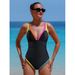 Women's Clothing New Contrast Color Sling Swimsuit One Piece Swimsuit_ecoleips.com