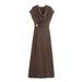 Women's Elegant Pleated Sleeveless Dress Fashionable European American Style Autumn_ecoleips.com