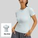 Summer Thin Sports Tight Yoga Clothes Short Sleeves Women's Running Fitness Top T-shirt_ecoleips.com