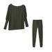 2025 Solid Color Fashion Casual Lace-Up Off-Shoulder Sports Pants Long Set For Women_ecoleips.com