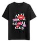 Women's T-Shirts Tshirt Muscle Freaks Antisocial Club Lip Style T-shirt_ecoleips.com