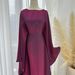Modest Abaya Dress Women's Plus Size Glitter Dress Wine Red Spring Summer Party Robe Fashion England Style_ecoleips.com