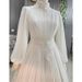 Women's Clothing Elegant Modest Muslim Wedding Dress With High Neck & Long Sleeves – Ivory White Chiffon Gown For Brides (US2-US16)_ecoleips.com