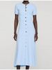 French Style Slim Waist Commute Temperament Button Down Short Sleeve Knit Dress For Women Elegant Daily Office Wear_ecoleips.com