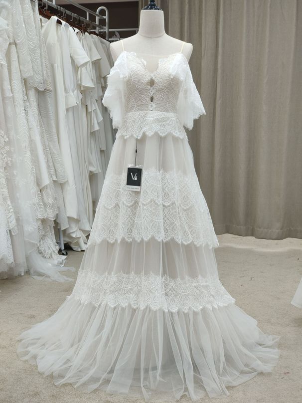 Women's Clothing Deep V Neck Sling Dress Light Wedding Dress_ecoleips.com