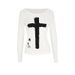 AD047 Cross-border Retro Sexy Hot Girl Cross Print Round Neck Slim-fit T-shirt, Casual, Comfortable, Versatile Top_ecoleips.com