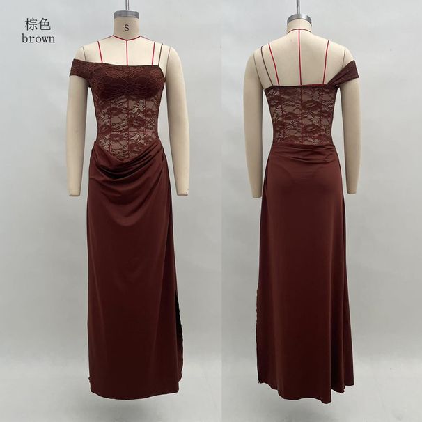 European And American Cross-Border Women's Fashion 2025 Summer New Sexy Hot Girl Style Long Strap Lace Patchwork_ecoleips.com