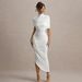 European And American Cross-border 2025 New Elegant Slim-fit High-neck Solid Color Pleated Fashion Sexy Bodycon Dress_ecoleips.com