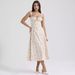 European American Style Fashion Printed Halter Lace Trim Slim Fit Suspender Long Dress Summer Casual Party Women Dress_ecoleips.com