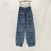 Women's Clothing Workwear Design Denim Leggings For Women Spring New Multi Pocket High Waist Slim Harem Trousers_ecoleips.com
