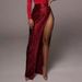 Women's Clothing slimming stripes Spring skirt elegant high slit women's skirt long skirt women_ecoleips.com
