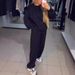 Long Sleeve Round Neck Top & Drawstring Joggers With Rhinestone Details (Black/White/Nude/Green/Blue, S-XXXL)"_ecoleips.com