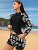 Women's Long Sleeve Quick Drying Racing Swimsuit Diving Suit Two Piece Surfing Swimwear Tight Fitting_ecoleips.com