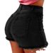 Women's High Waist Stretch Denim Shorts Tassel Ripped Hot Pants Summer Fashion Cow Brand_ecoleips.com